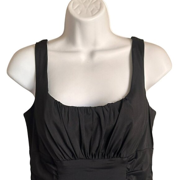 EUC - Betsy & Adam By Linda Bernell Black Ruched Evening Cocktail Dress - Size 8 - Picture 5 of 14